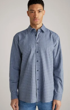 Hemd Hale in Blau gemustert