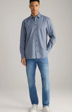 Hemd Hale in Blau gemustert