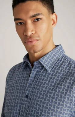 Hemd Hale in Blau gemustert