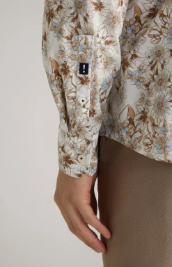 Hemd Hanson in Braun/Ecru gemustert