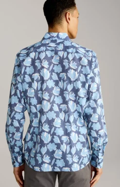 Hemd Hanson in Dunkelblau/Hellblau gemustert