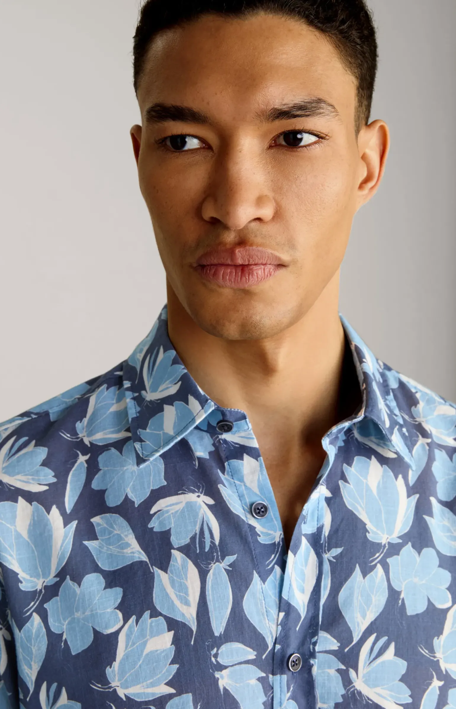 Hemd Hanson in Dunkelblau/Hellblau gemustert