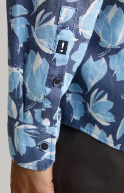 Hemd Hanson in Dunkelblau/Hellblau gemustert