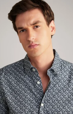 Hemd Hanson in Dunkelblau gemustert