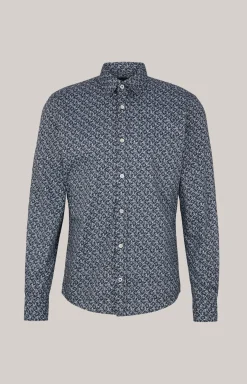 Hemd Hanson in Dunkelblau gemustert