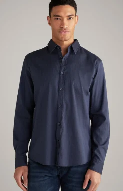 Hemd Hanson in Dunkelblau meliert