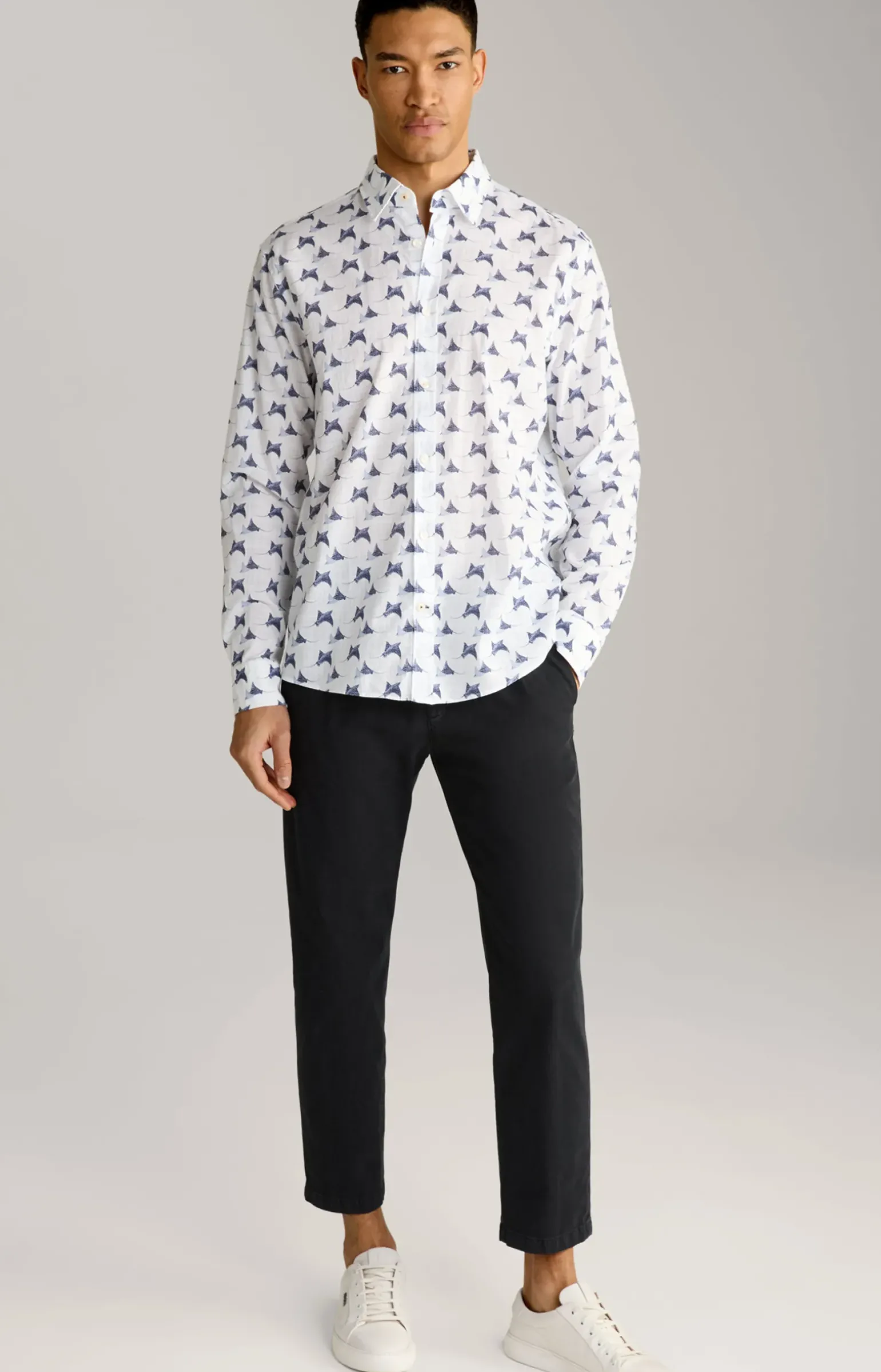 Hemd Hanson in Weiß gemustert