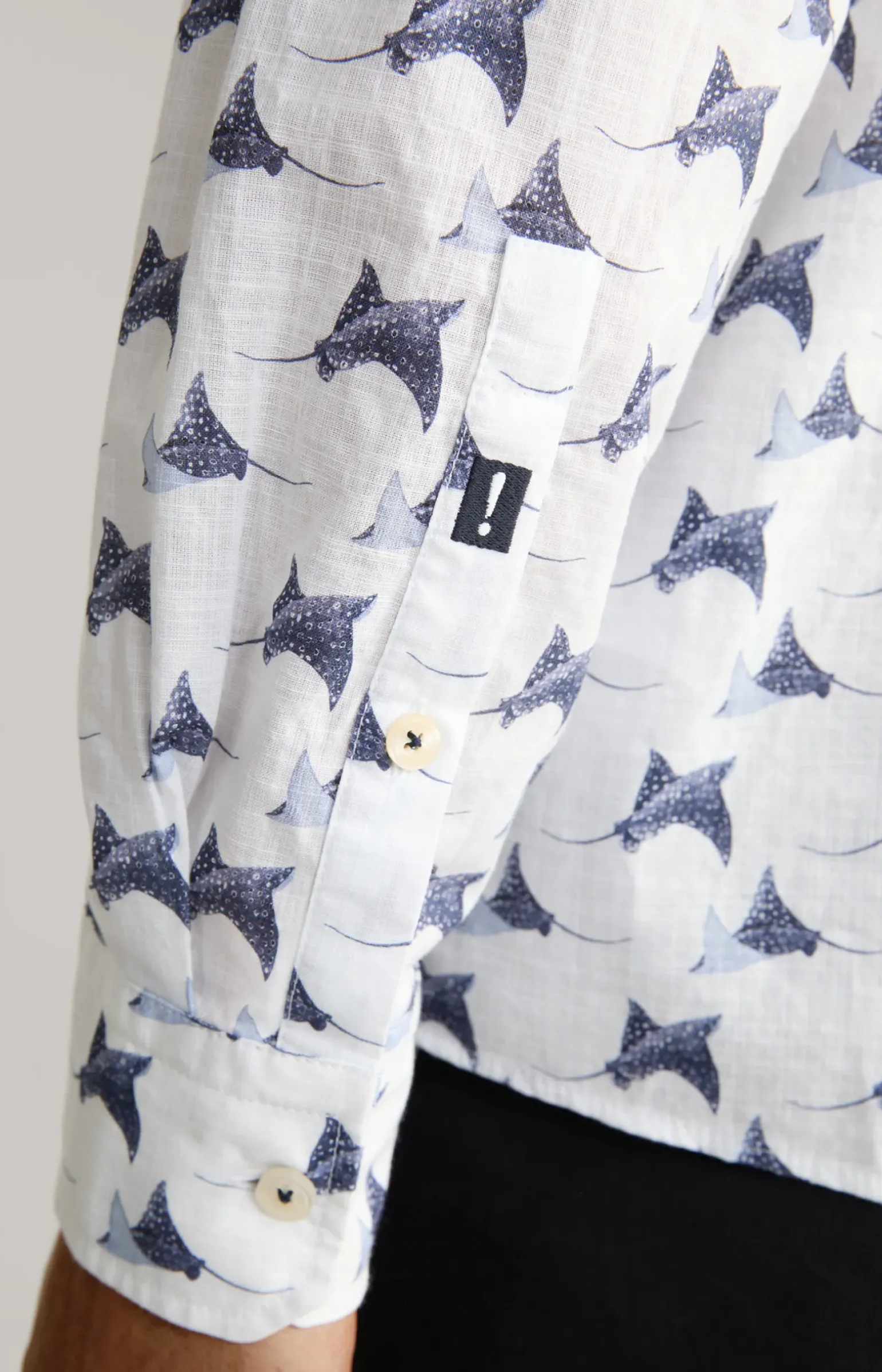 Hemd Hanson in Weiß gemustert