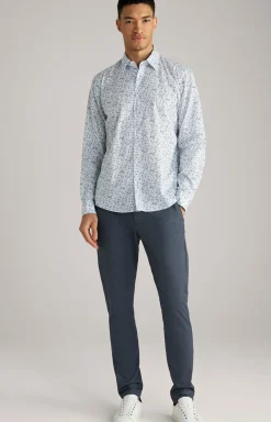 Hemd Hanson in Weiß/Blau gemustert