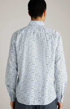 Hemd Hanson in Weiß/Blau gemustert