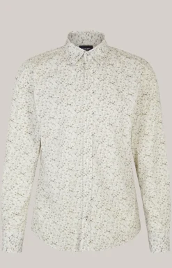 Hemd Hanson in Weiß/Grün gemustert