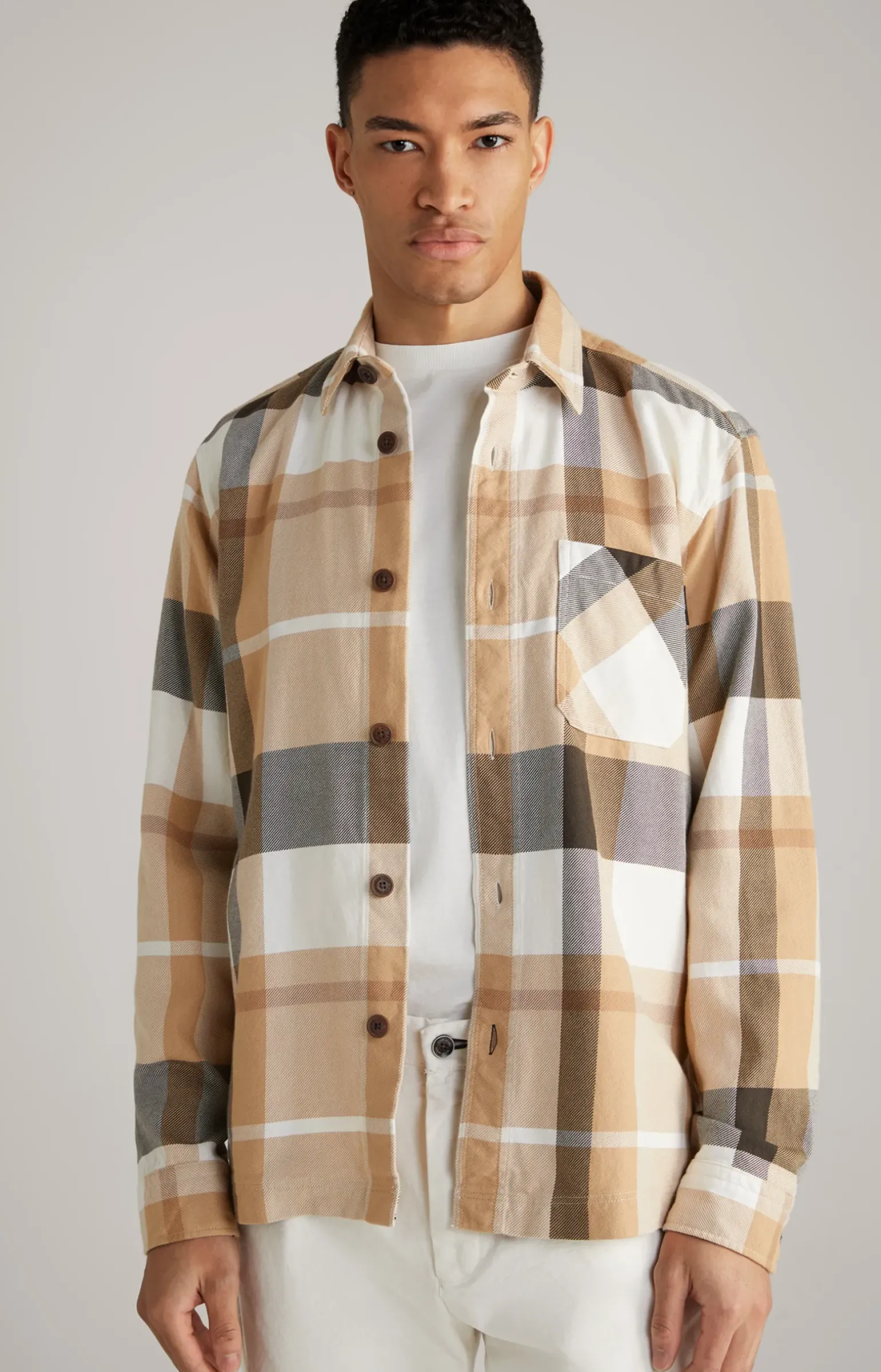 Hemd Harvi in Beige kariert