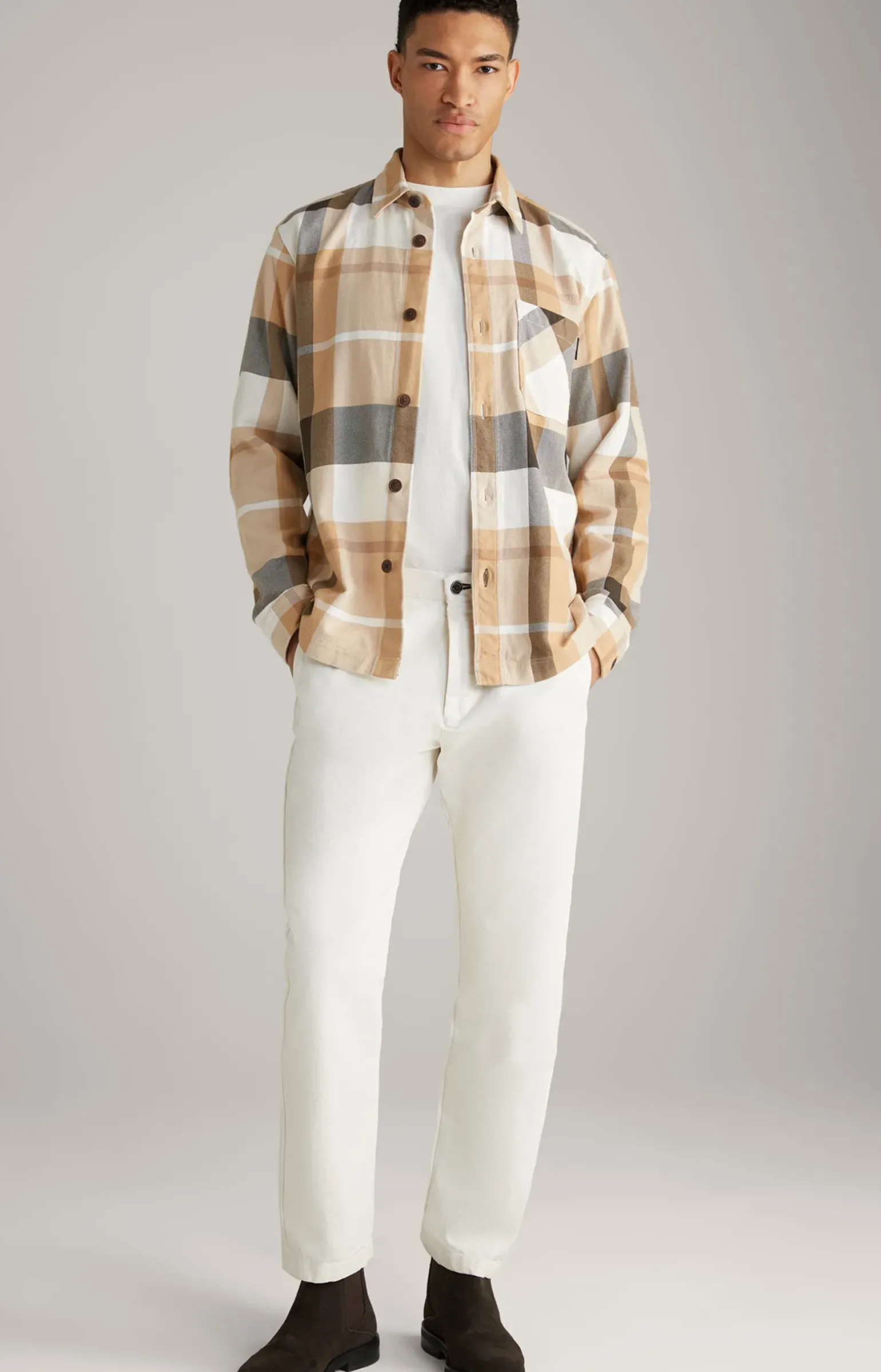 Hemd Harvi in Beige kariert