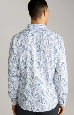 Hemd Heli in Weiß-Blau gemustert