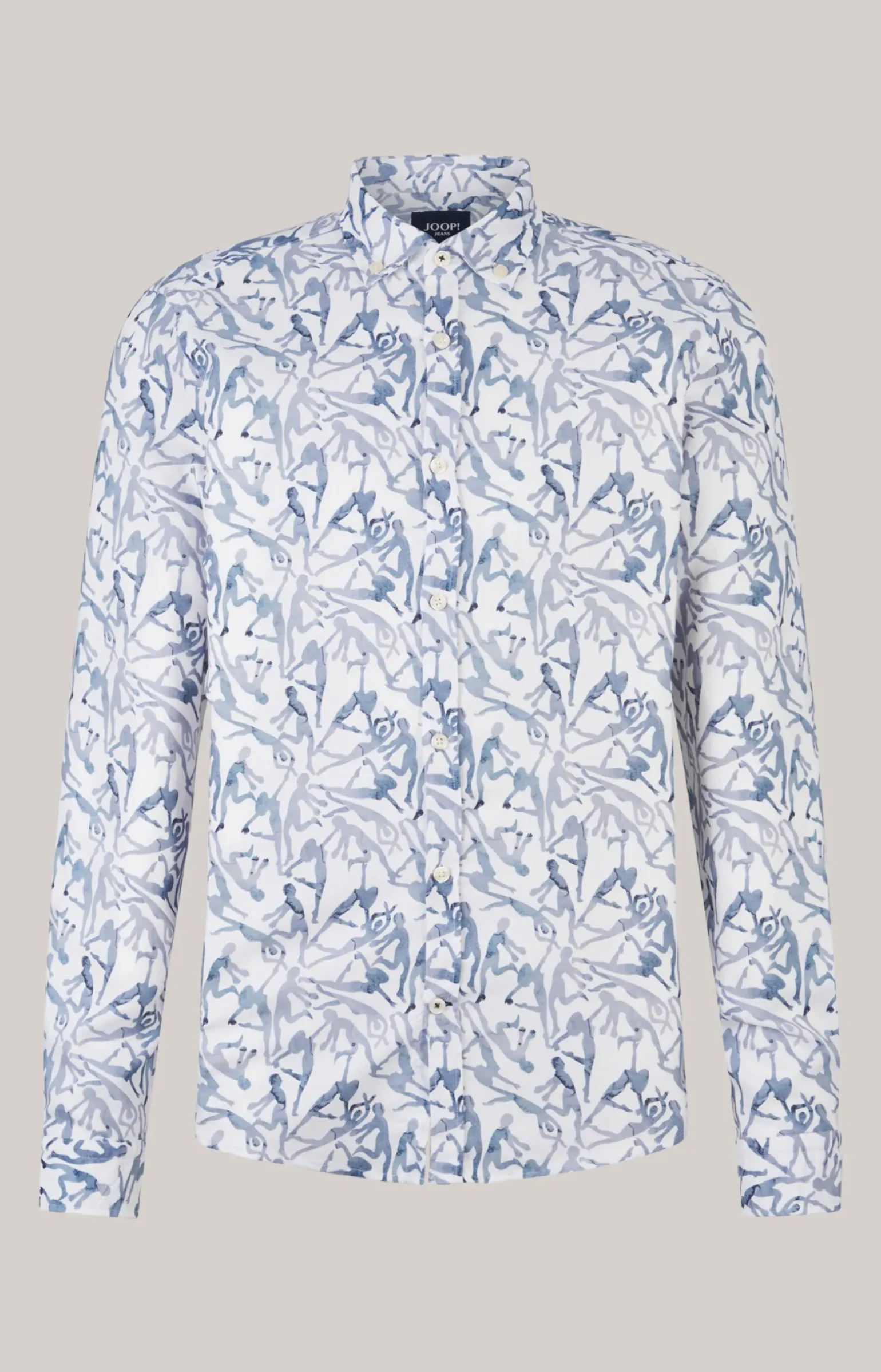 Hemd Heli in Weiß-Blau gemustert