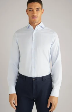 Hemd Mika in Hellblau gestreift