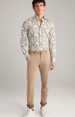 Hemd Pai in Hellbeige/Blau gemustert