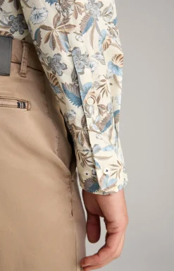 Hemd Pai in Hellbeige/Blau gemustert