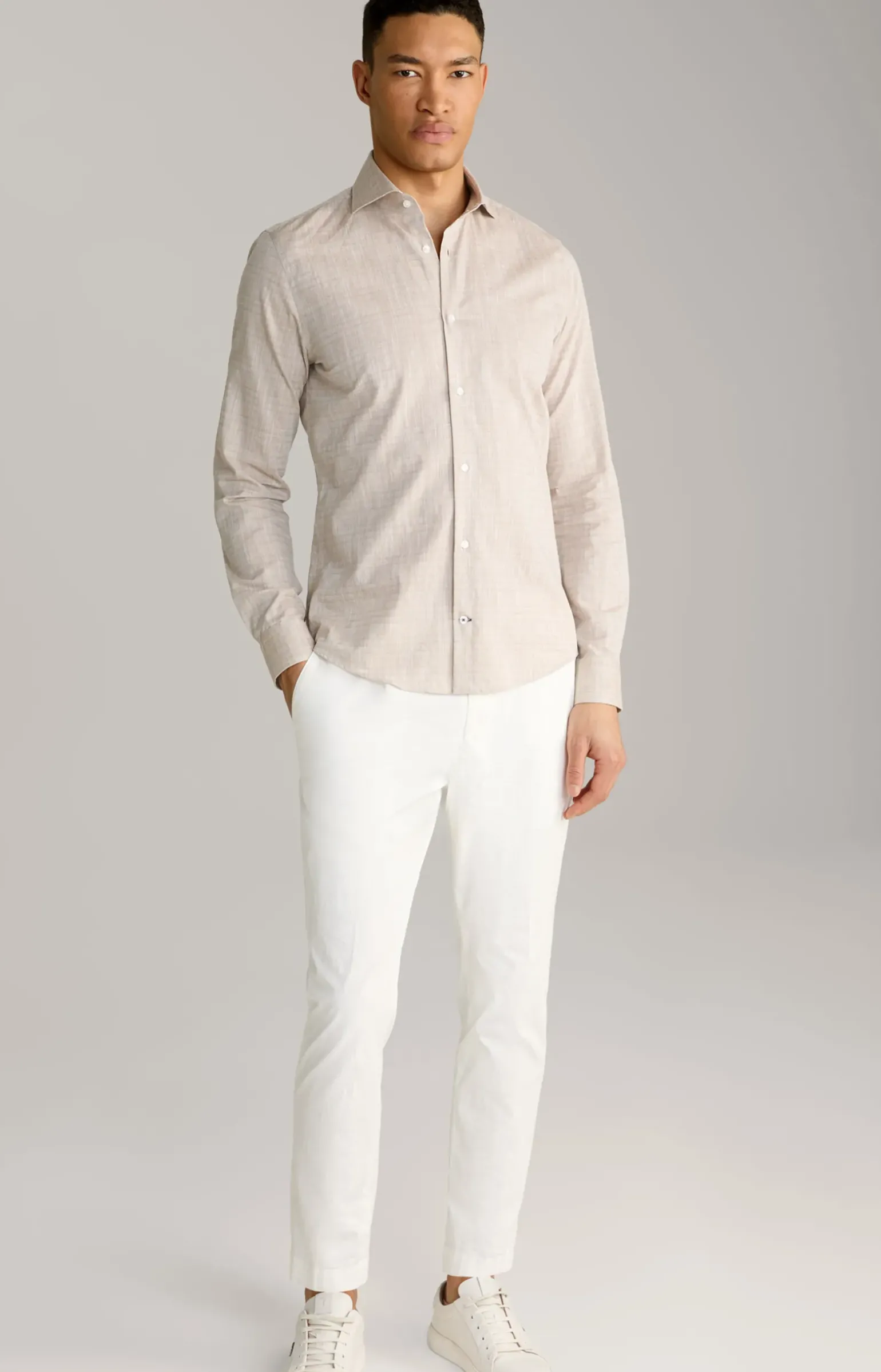 Hemd Pai in Hellbraun strukturiert