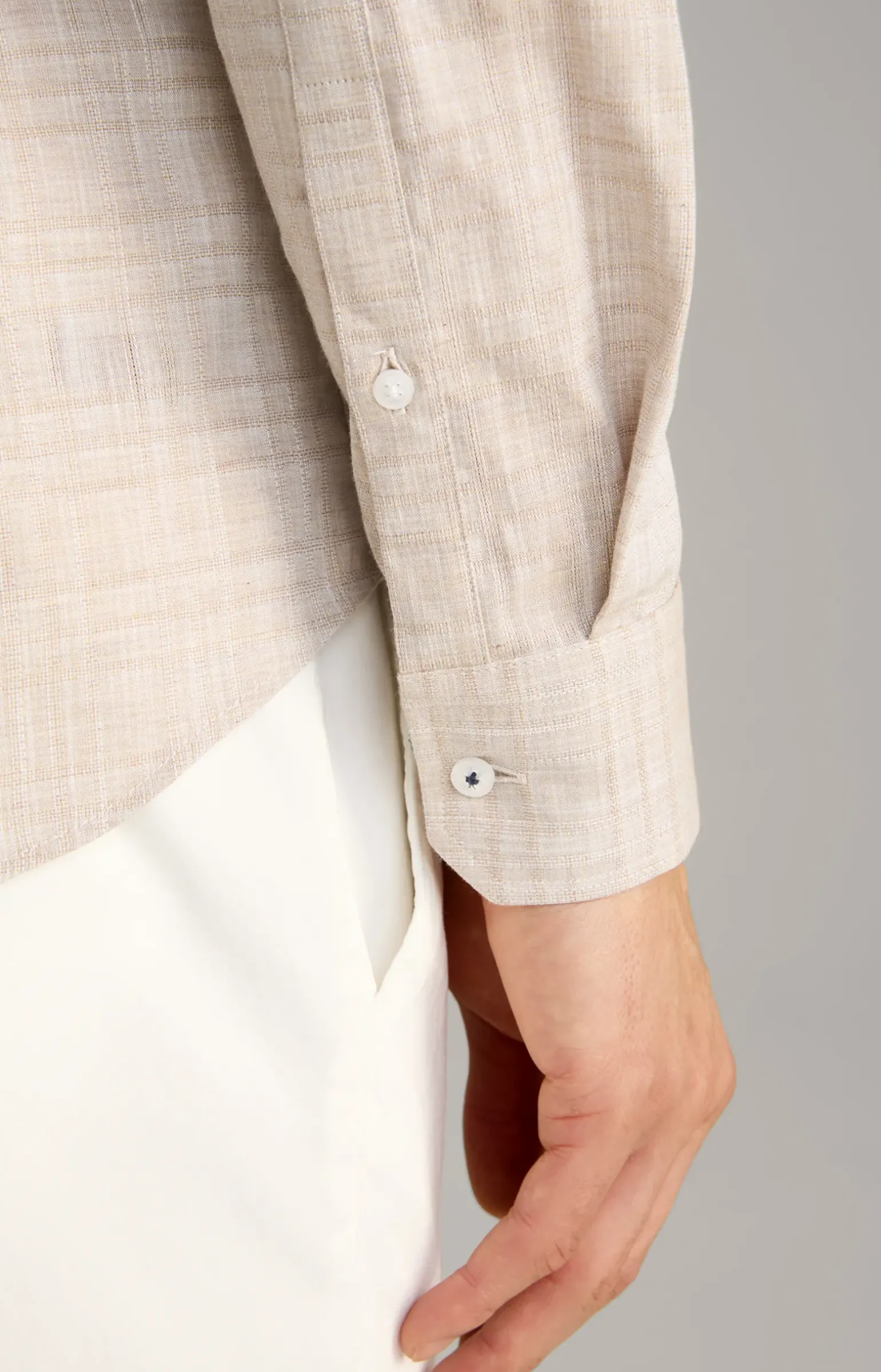 Hemd Pai in Hellbraun strukturiert