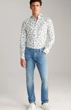 Hemd Pai in Offwhite/Blau gemustert