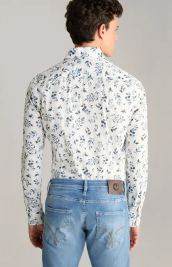 Hemd Pai in Offwhite/Blau gemustert