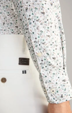 Hemd Pai in Weiß/Grün gemustert