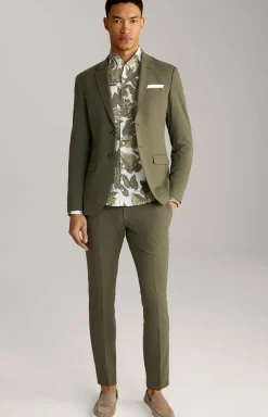 Hemd Pai in Weiß-Oliv gemustert