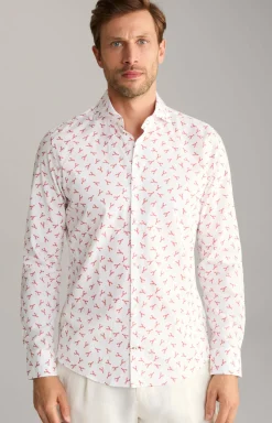 Hemd Pai in Weiß/Rot gemustert