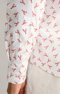 Hemd Pai in Weiß/Rot gemustert