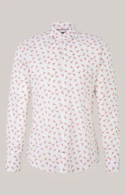 Hemd Pai in Weiß/Rot gemustert