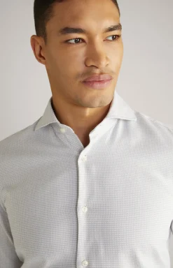 Hemd Pai in Weiß/Silber gemustert