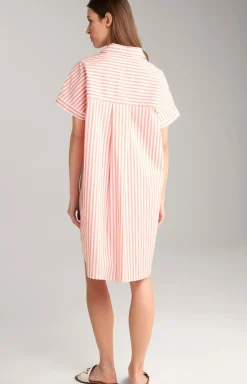 Hemdblusen-Tunika in Apricot/Weiß gestreift