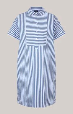 Hemdblusen-Tunika in Blau/Weiß gestreift
