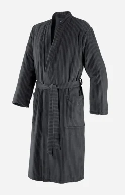 Herren Kimono-Bademantel in Anthrazit