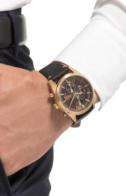 Herrenuhr in Gold/Schwarz