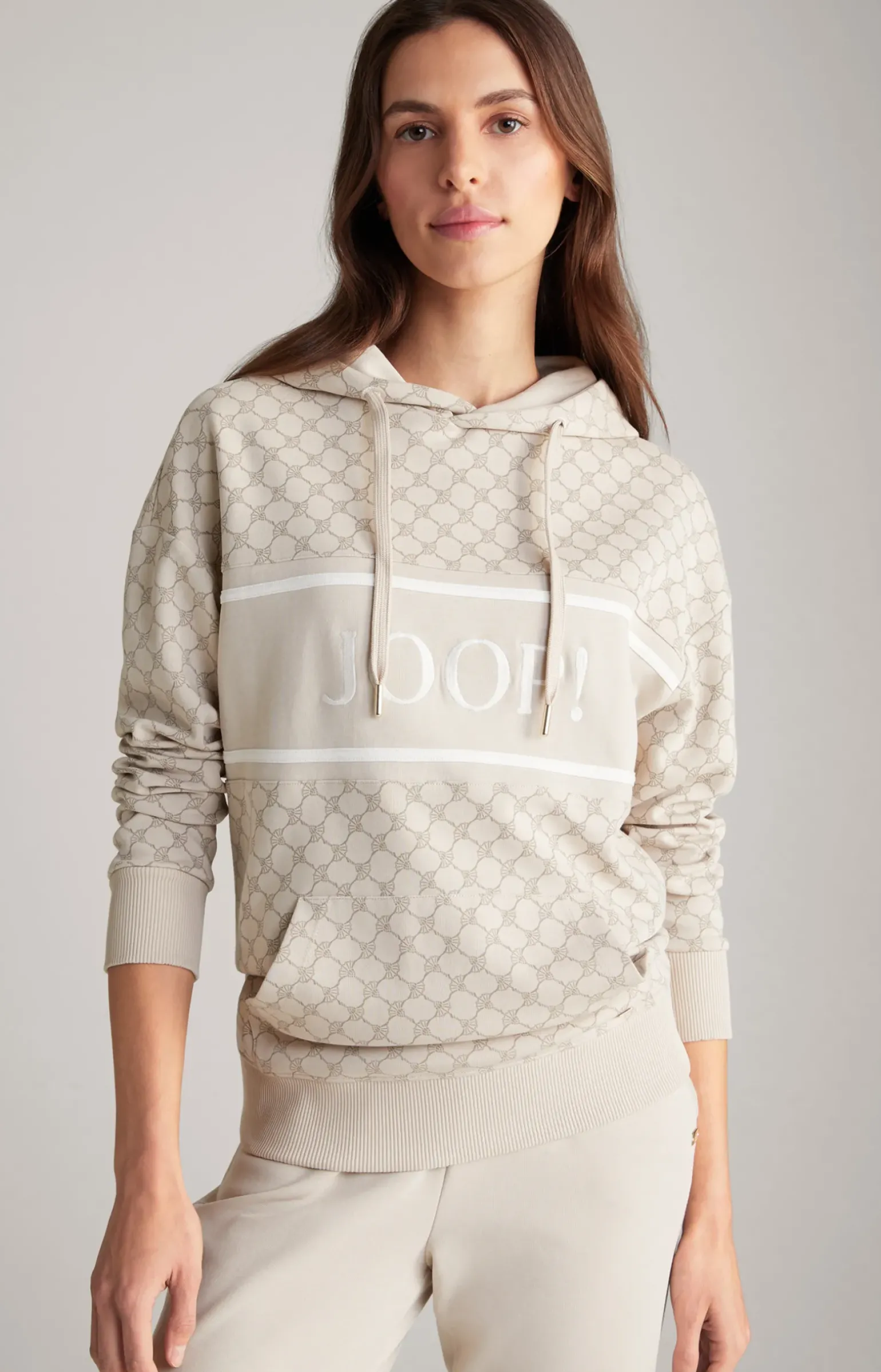 Hoodie in Nude gemustert