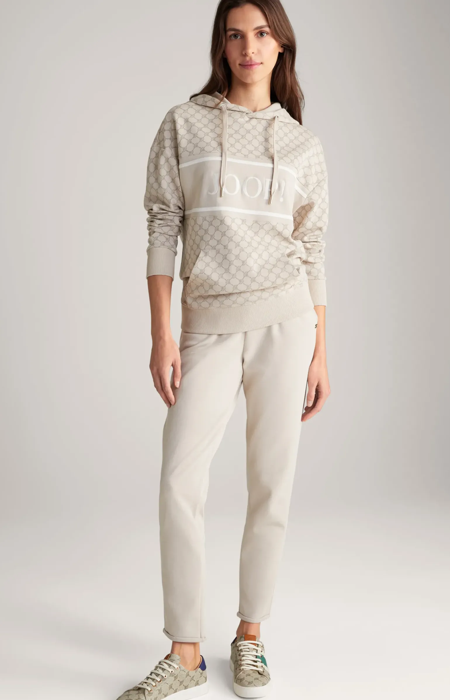 Hoodie in Nude gemustert