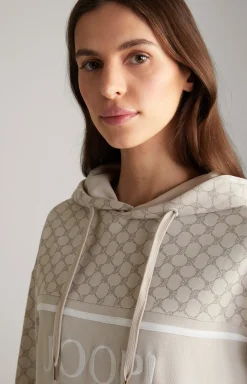 Hoodie in Nude gemustert