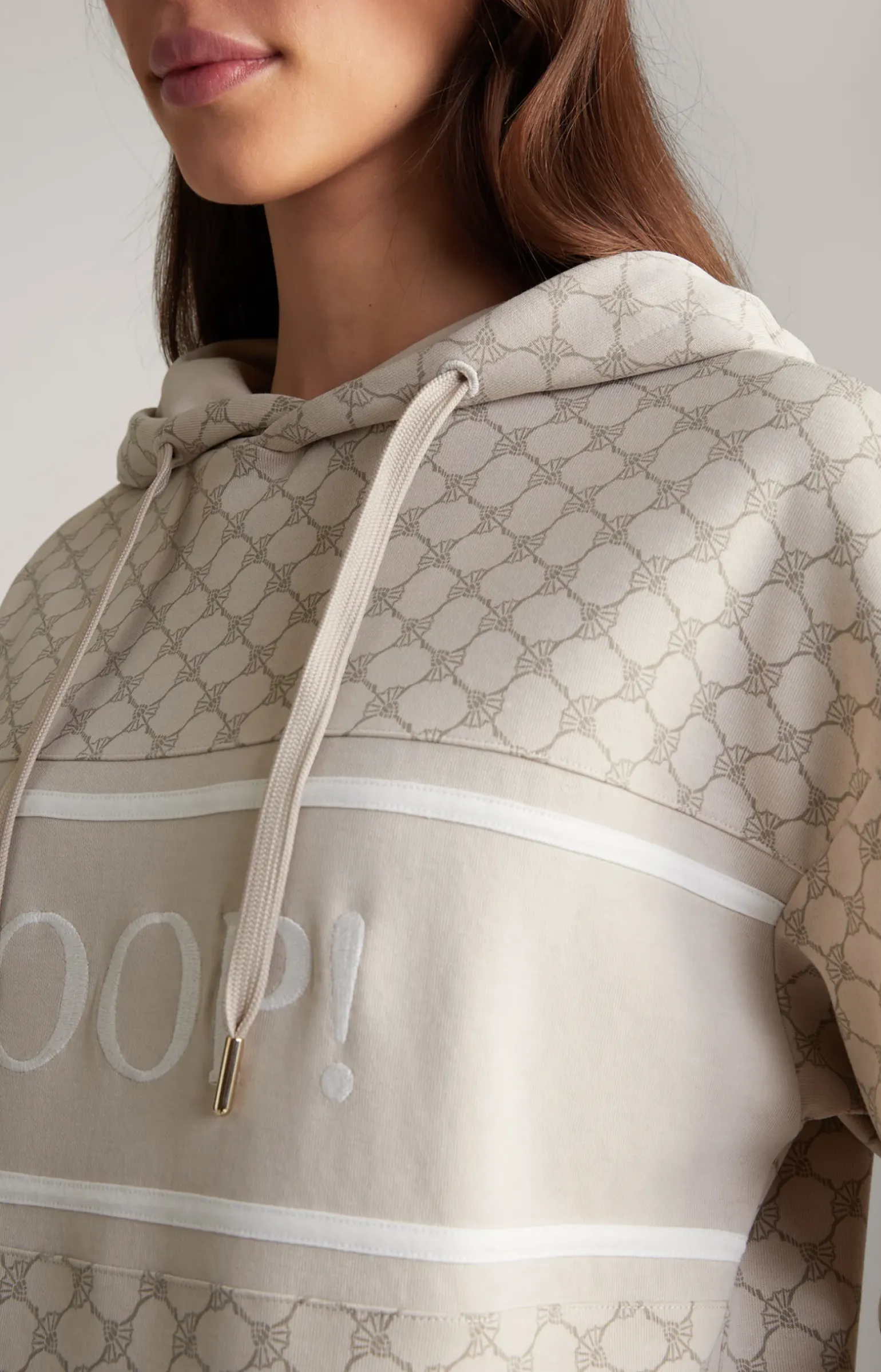 Hoodie in Nude gemustert