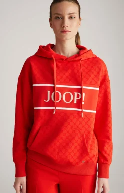 Hoodie in Rot gemustert