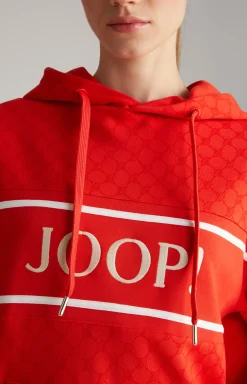 Hoodie in Rot gemustert