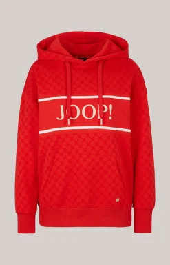 Hoodie in Rot gemustert
