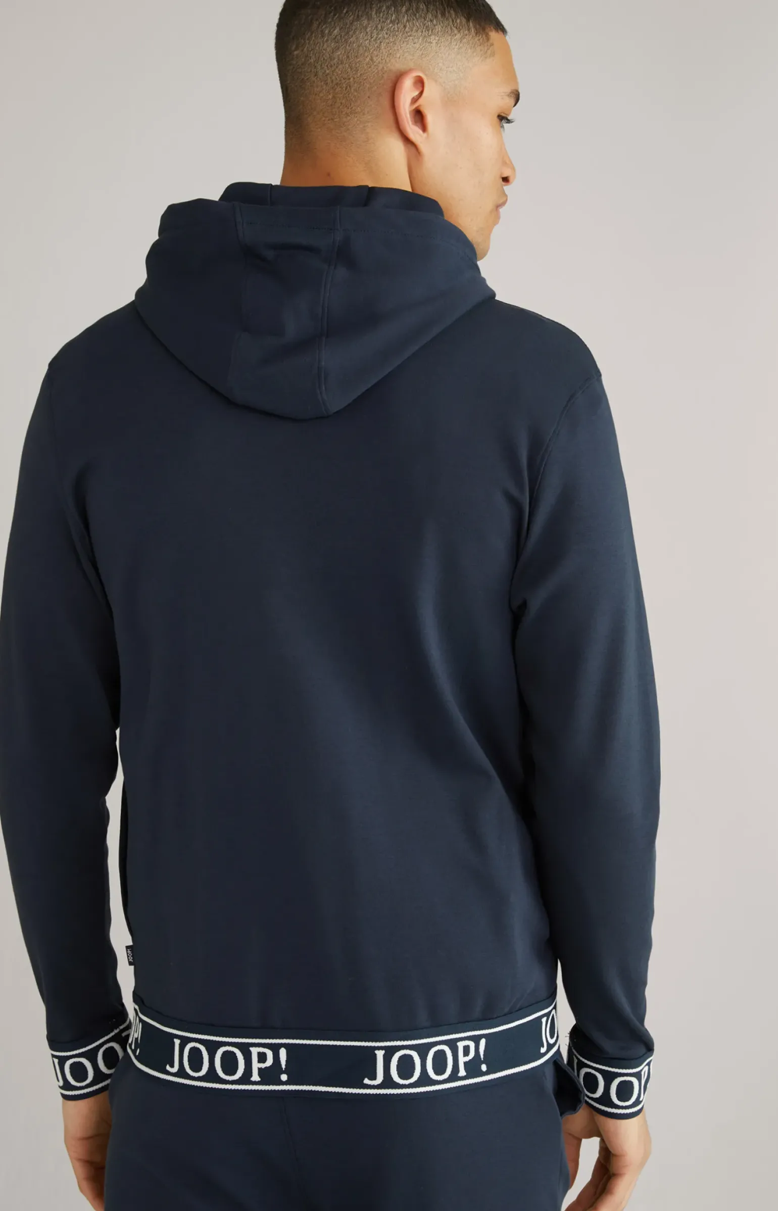 Hoodie-Sweatjacke in Dunkelblau
