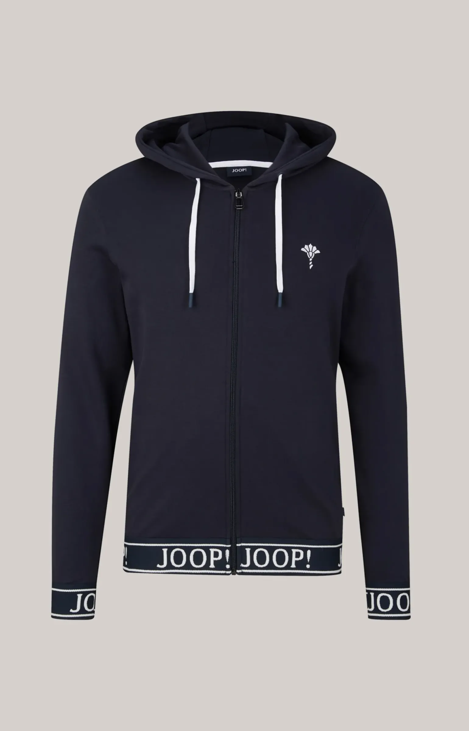 Hoodie-Sweatjacke in Dunkelblau