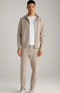 Hoodie-Sweatjacke Tiberio in Hellbraun