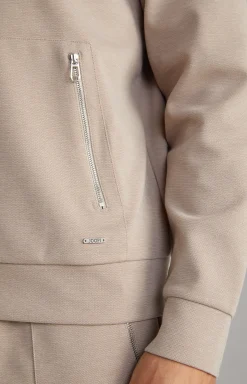 Hoodie-Sweatjacke Tiberio in Hellbraun