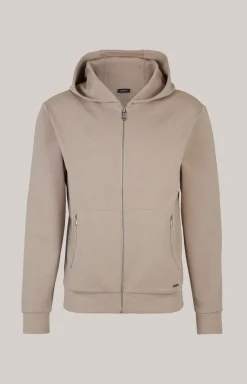 Hoodie-Sweatjacke Tiberio in Hellbraun