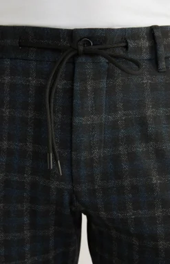 Hose Maxton in Schwarz/Grün kariert