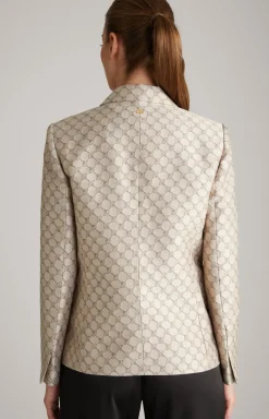 Jacquard-Blazer in Beige gemustert